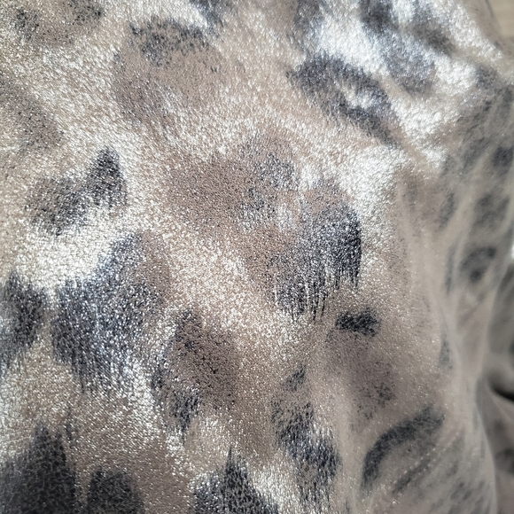 Peck & Peck Leopard Print Faux Suede Open Draped Front Jacket Simmery Cheetah XL - Picture 11 of 12
